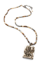 Load image into Gallery viewer, Stone and Metal Mix Short Necklace with Durga Charm NS-JMOP-L -The Buddha Collection-
