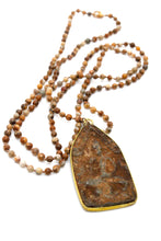 Load image into Gallery viewer, Hand Knotted Jasper Necklace with Large Buddha Charm NL-KJP-GBB -The Buddha Collection-
