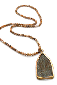 Jasper Stretch Bracelet or Necklace with Large Buddha Charm NS-JP-GBB -The Buddha Collection-