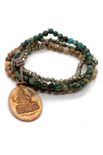 Load image into Gallery viewer, Stone Bracelet with Reversible Ganesh Charm BC-114-CB2 -The Buddha Collection-
