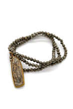 Load image into Gallery viewer, Pyrite Stretch Bracelet or Necklace with Gold Wrapped Buddha NS-PY-GLB -The Buddha Collection-

