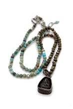 Load image into Gallery viewer, Faceted African Turquoise and Pyrite with Mini Buddha Charm NS-AFPY-3G1sm -The Buddha Collection-
