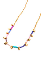 Load image into Gallery viewer, Seed Bead Necklace with Gold Droplets -Seeds Collection- N8-019
