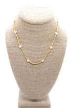 Load image into Gallery viewer, Short Freshwater Pearl and Gold Seed Bead Necklace -Seeds Collection- N8-020
