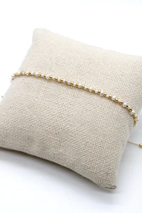 Mini Freshwater Pearl ad Gold Seed Bead Adjustable Bracelet -Seeds Collection- B8-008