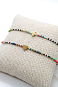 Rainbow Miyuki Seed Bead Bracelet with Charm -Seeds Collection- B8-014