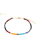 Load image into Gallery viewer, Single Strand Beautiful Rainbow Miyuki Seed Bead Adjustable Bracelet -Seeds Collection- B8-016
