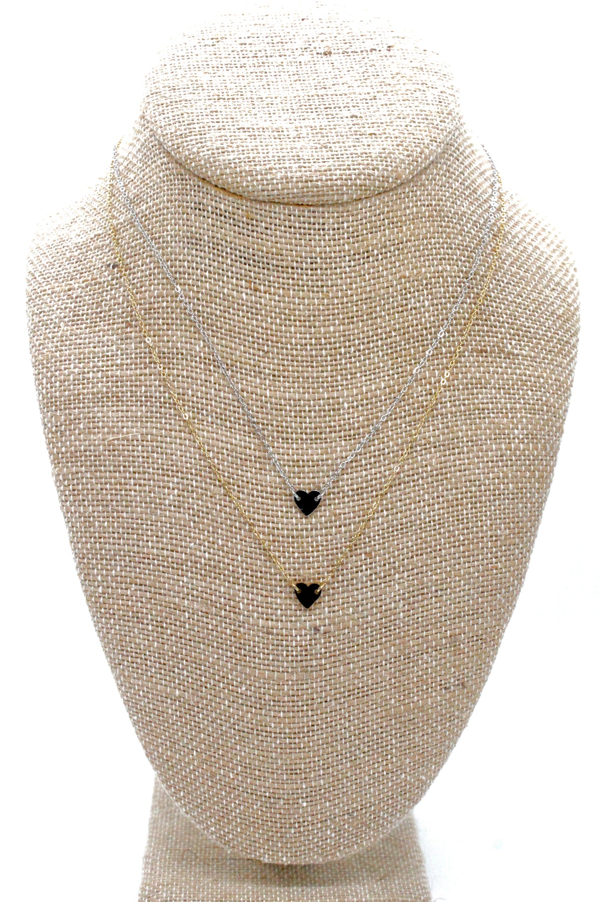 Delicate Heart Short Chain Necklace Silver or Gold -Tiny Collection- N3-010