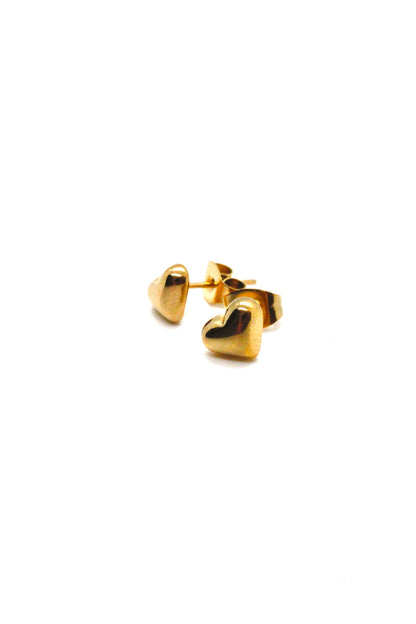 Mini Puff Heart Stud Earrings -Tiny Collection- E3-006