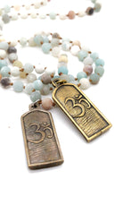 Load image into Gallery viewer, Hand Knotted Amazonite Necklace with Silver or Gold Buddha NL-AZ-D -The Buddha Collection-
