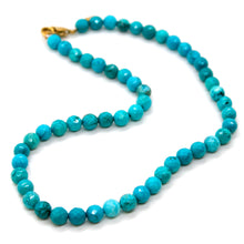 Load image into Gallery viewer, Faceted Large Turquoise Bead Necklace - N7-007
