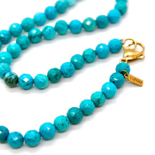 Load image into Gallery viewer, Faceted Large Turquoise Bead Necklace - N7-007
