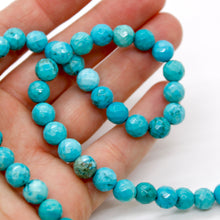 Load image into Gallery viewer, Faceted Large Turquoise Bead Necklace - N7-007
