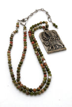 Load image into Gallery viewer, Faceted Agate Short Necklace with Durga Charm NS-AG-SL -The Buddha Collection-
