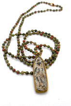 Load image into Gallery viewer, Hand Knotted Delicate Agate Necklace with Gold Wrapped Buddha NL-AG-GLB -The Buddha Collection-
