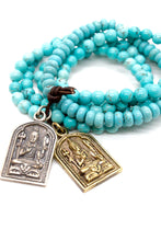 Load image into Gallery viewer, Turquoise Stack Bracelet with Shiva Charm
