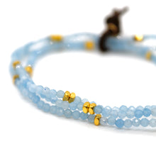 Load image into Gallery viewer, Luxury Mini Faceted Aquamarine Stone Bracelet - BC-603
