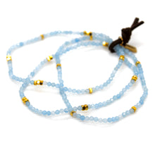 Load image into Gallery viewer, Luxury Mini Faceted Aquamarine Stone Bracelet - BC-603
