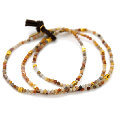 Luxury Mini Faceted Crazy Agate Stone Bracelet - BC-607