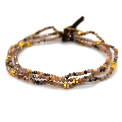 Luxury Mini Faceted Rhodochrosite Stone Bracelet - BC-608