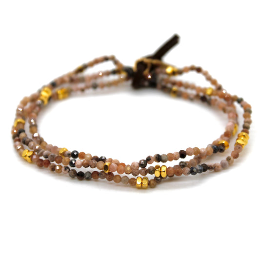 Luxury Mini Faceted Rhodochrosite Stone Bracelet - BC-608