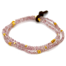 Load image into Gallery viewer, Luxury Mini Faceted Strawberry Quartz Bracelet - BC-614
