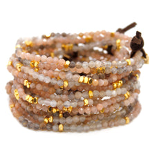 Load image into Gallery viewer, Luxury Mini Faceted Gradient Sunstone Bracelet - BC-616
