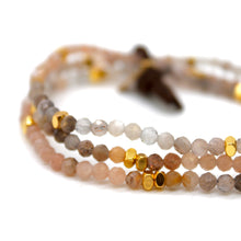Load image into Gallery viewer, Luxury Mini Faceted Gradient Sunstone Bracelet - BC-616

