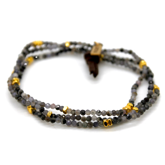 Luxury Mini Faceted Iolite Stone Bracelet - BC-617