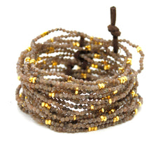 Load image into Gallery viewer, Luxury Mini Faceted Coffee Labradorite Stone Bracelet - BC-618
