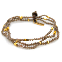 Load image into Gallery viewer, Luxury Mini Faceted Coffee Labradorite Stone Bracelet - BC-618
