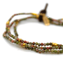 Load image into Gallery viewer, Luxury Mini Faceted Unakite Stone Bracelet - BC-620
