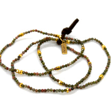 Load image into Gallery viewer, Luxury Mini Faceted Unakite Stone Bracelet - BC-620
