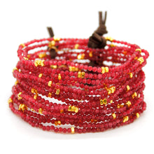 Load image into Gallery viewer, Luxury Mini Faceted Ruby Stone Bracelet - BC-623
