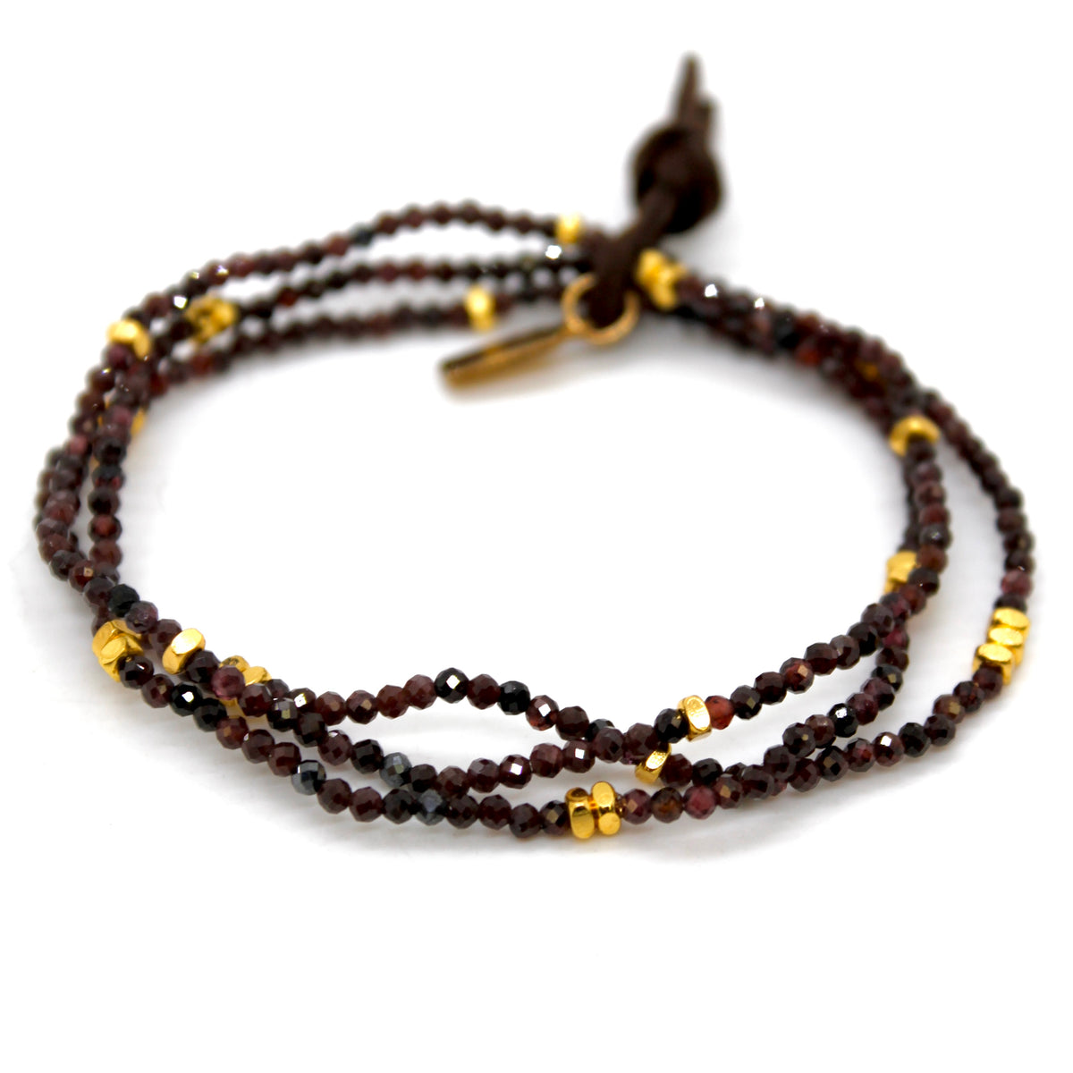 Luxury Mini Faceted Garnet Stone Bracelet - BC-624