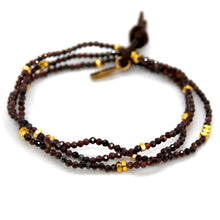 Load image into Gallery viewer, Luxury Mini Faceted Garnet Stone Bracelet - BC-624
