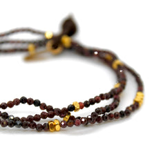 Load image into Gallery viewer, Luxury Mini Faceted Garnet Stone Bracelet - BC-624
