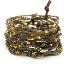 Load image into Gallery viewer, Luxury Mini Faceted Gold Obsidian Stone Bracelet - BC-626
