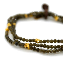 Load image into Gallery viewer, Luxury Mini Faceted Gold Obsidian Stone Bracelet - BC-626
