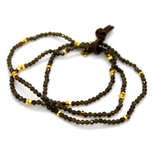 Load image into Gallery viewer, Luxury Mini Faceted Gold Obsidian Stone Bracelet - BC-626

