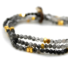 Load image into Gallery viewer, Luxury Mini Faceted Gradient Black Quartz Stone Bracelet - BC-628
