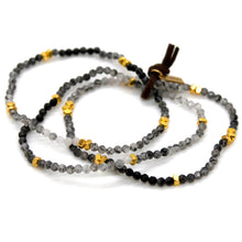 Load image into Gallery viewer, Luxury Mini Faceted Gradient Black Quartz Stone Bracelet - BC-628
