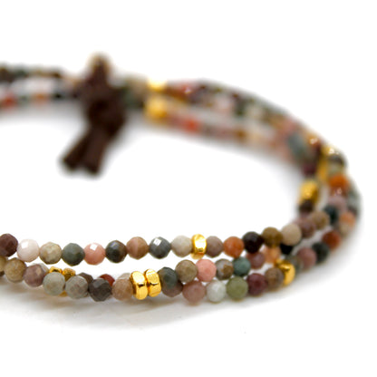Luxury Mini Faceted Alashan Agate Stone Bracelet - BC-630