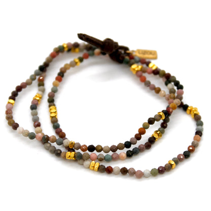 Luxury Mini Faceted Alashan Agate Stone Bracelet - BC-630