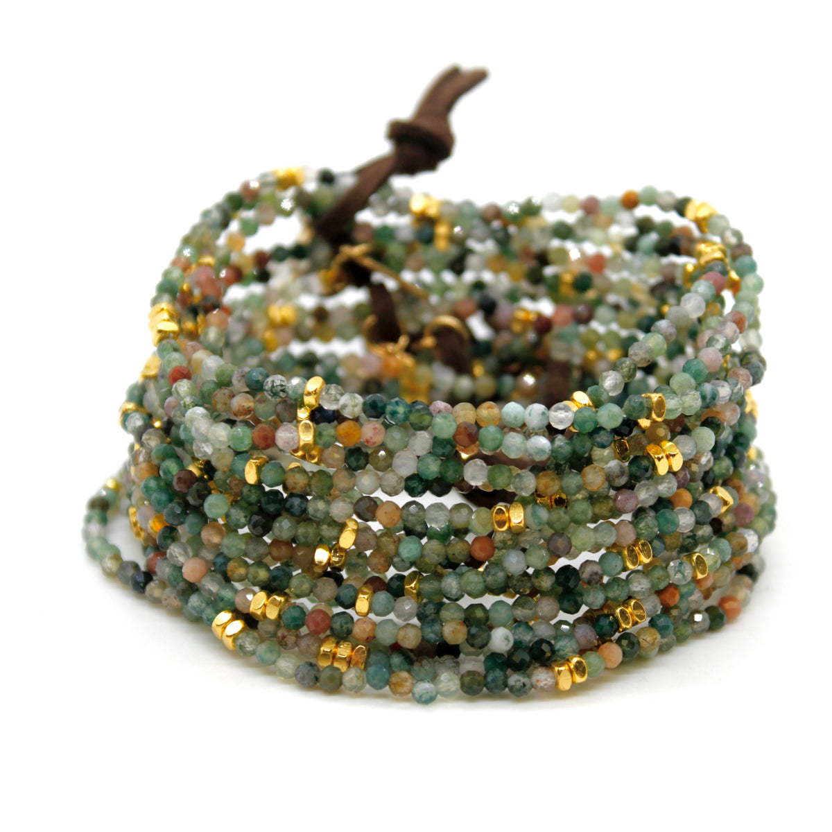 Luxury Mini Faceted Indian Agate Stone Bracelet - BC-632