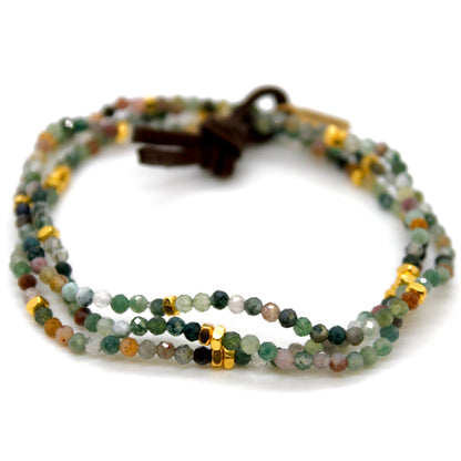 Luxury Mini Faceted Indian Agate Stone Bracelet - BC-632