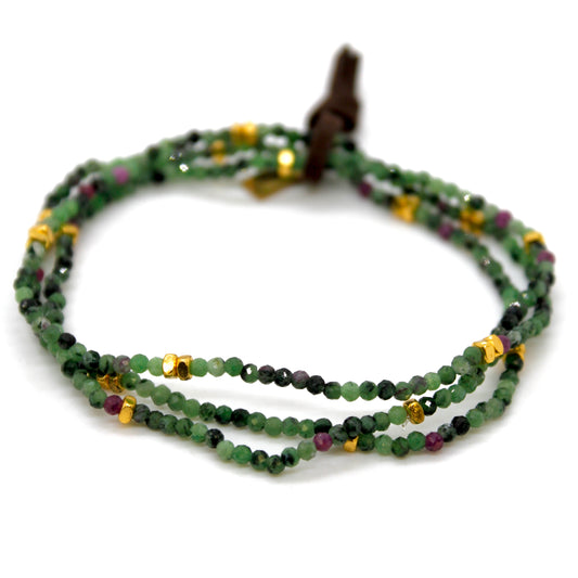 Luxury Mini Faceted Epidote Stone Bracelet - BC-633