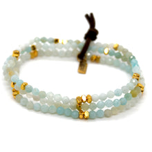 Load image into Gallery viewer, Luxury Mini Faceted Gradient Amazonite Stone Bracelet - BC-636
