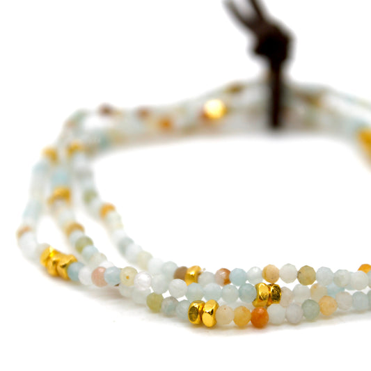 Luxury Mini Faceted Amazonite Stone Bracelet - BC-637