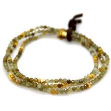Load image into Gallery viewer, Luxury Mini Faceted Green Garnet Stone Bracelet - BC-638
